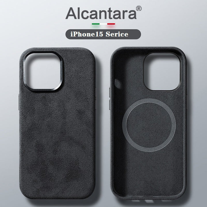 Włoskie etui Alcantara z magnesem na iPhone&
