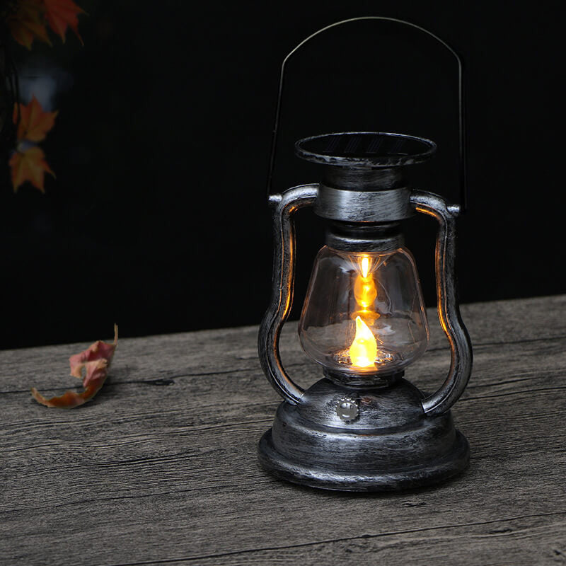 Lampka Solarna Retro Kerosinowa Lampka Konna LED Zewnętrzna Ogród Patio Dekoracja Przenośna Płomień Świeczka | Karnz