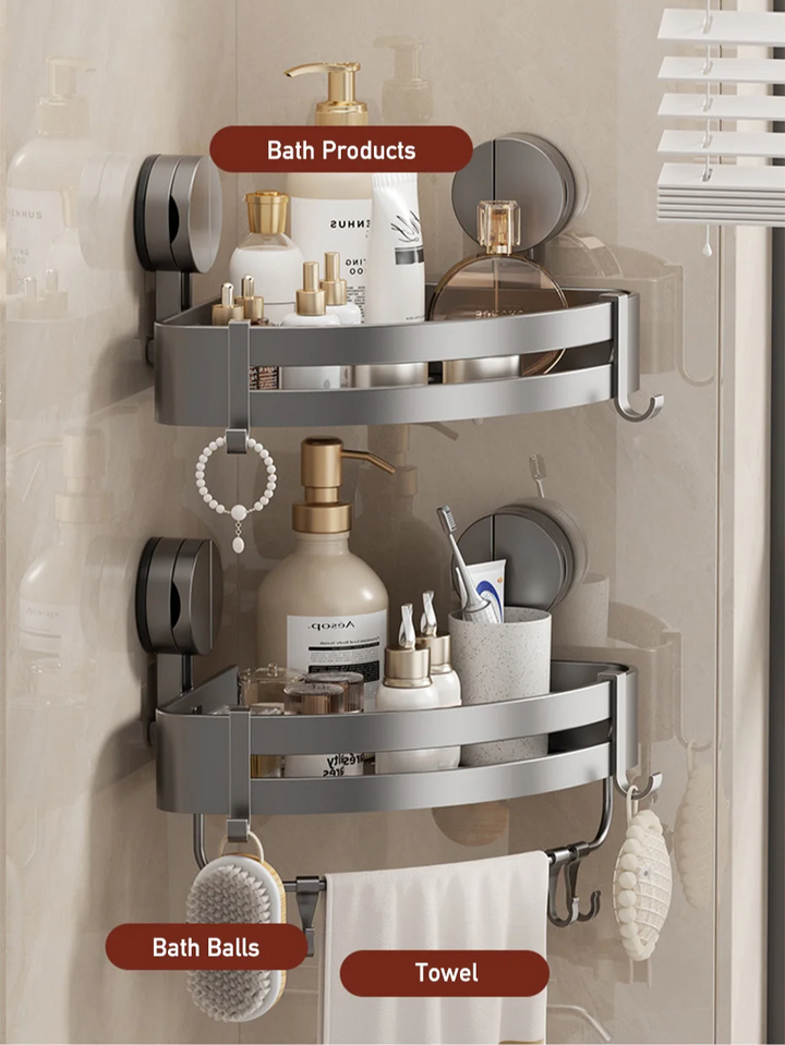 AquaGrip – Luksusowa półka prysznicowa z przyssawkami bez wiercenia Karnz