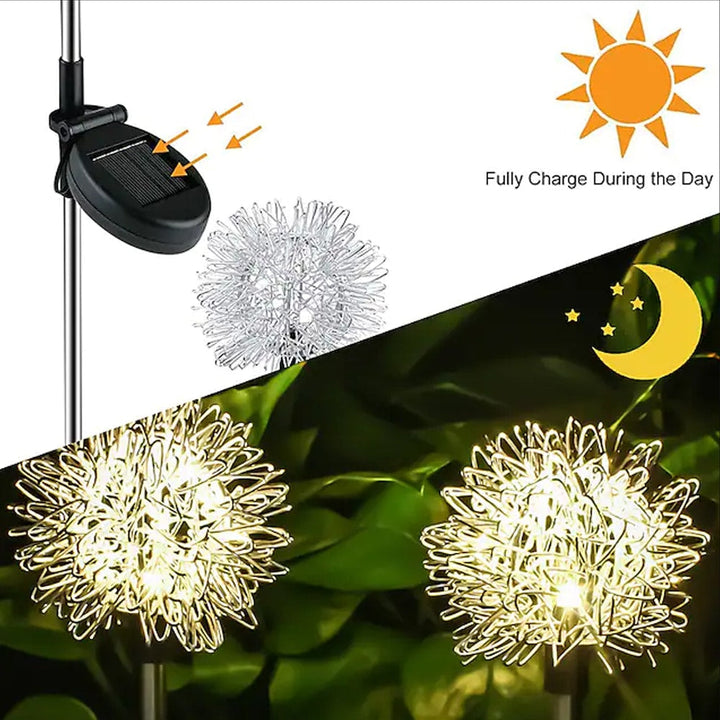 Solarna lampa LED do ogrodu (2 sztuki) w designie dmuchawca z wbiciem | Karnz