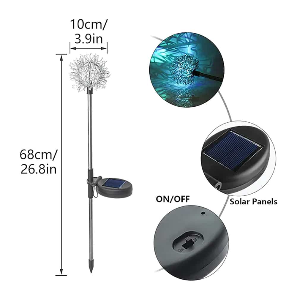 Solarna lampa LED do ogrodu (2 sztuki) w designie dmuchawca z wbiciem | Karnz