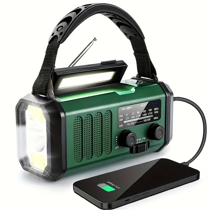 Karnz | StormMate X10 Radio awaryjne z powerbankiem 10.000 mAh | Solarne, korbowe i USB-C | LED, alarm SOS i kompas | AM/FM/NOAA