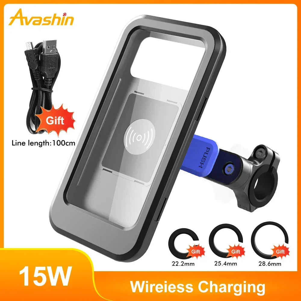 RideCharge Pro – Wodoodporny uchwyt na telefon z USB i 15W bezprzewodowym ładowaniem do roweru i e-roweru | Karnz