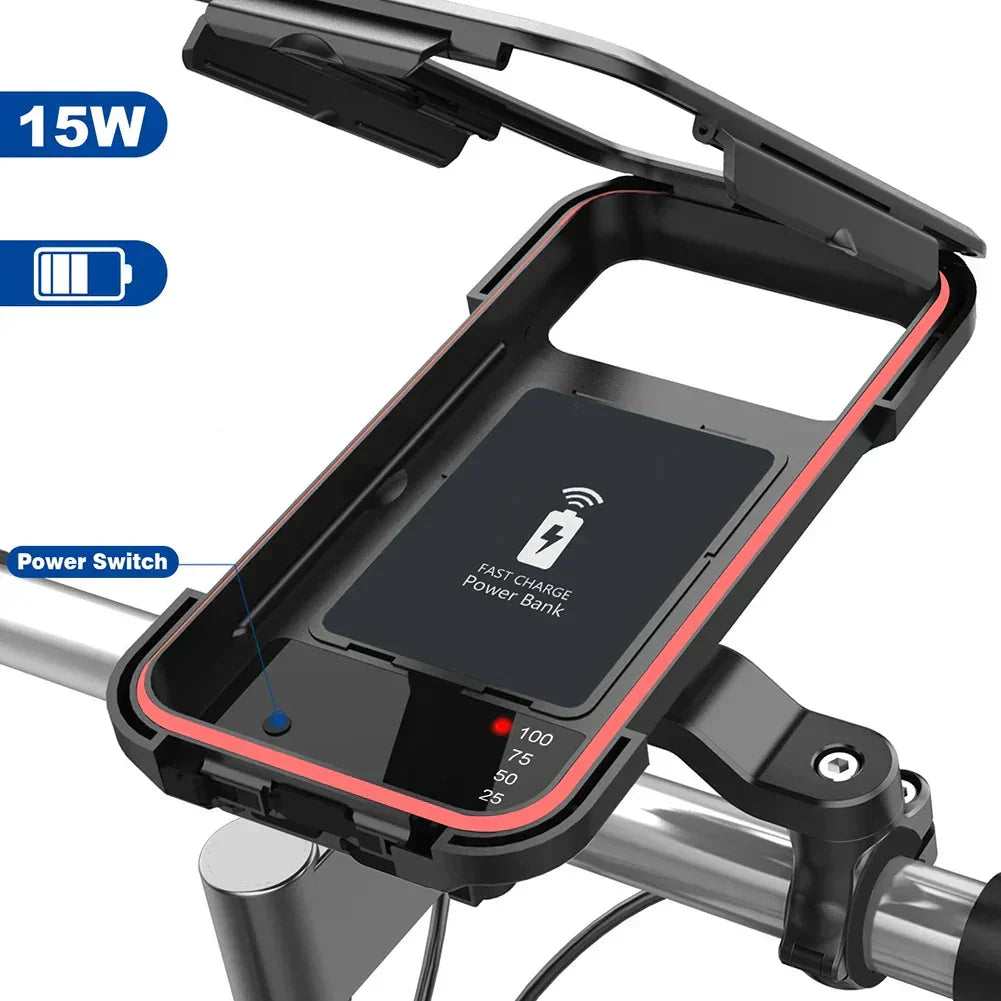 Karnz | 15W Powerbank - Wodoodporna mocowanie na kierownicę roweru