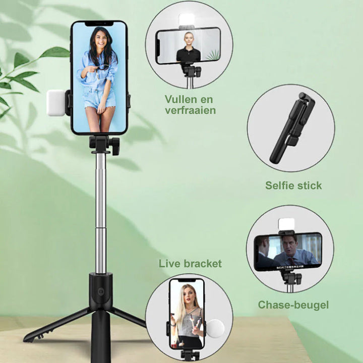 6 w 1 bezprzewodowy Bluetooth Selfie Stick
