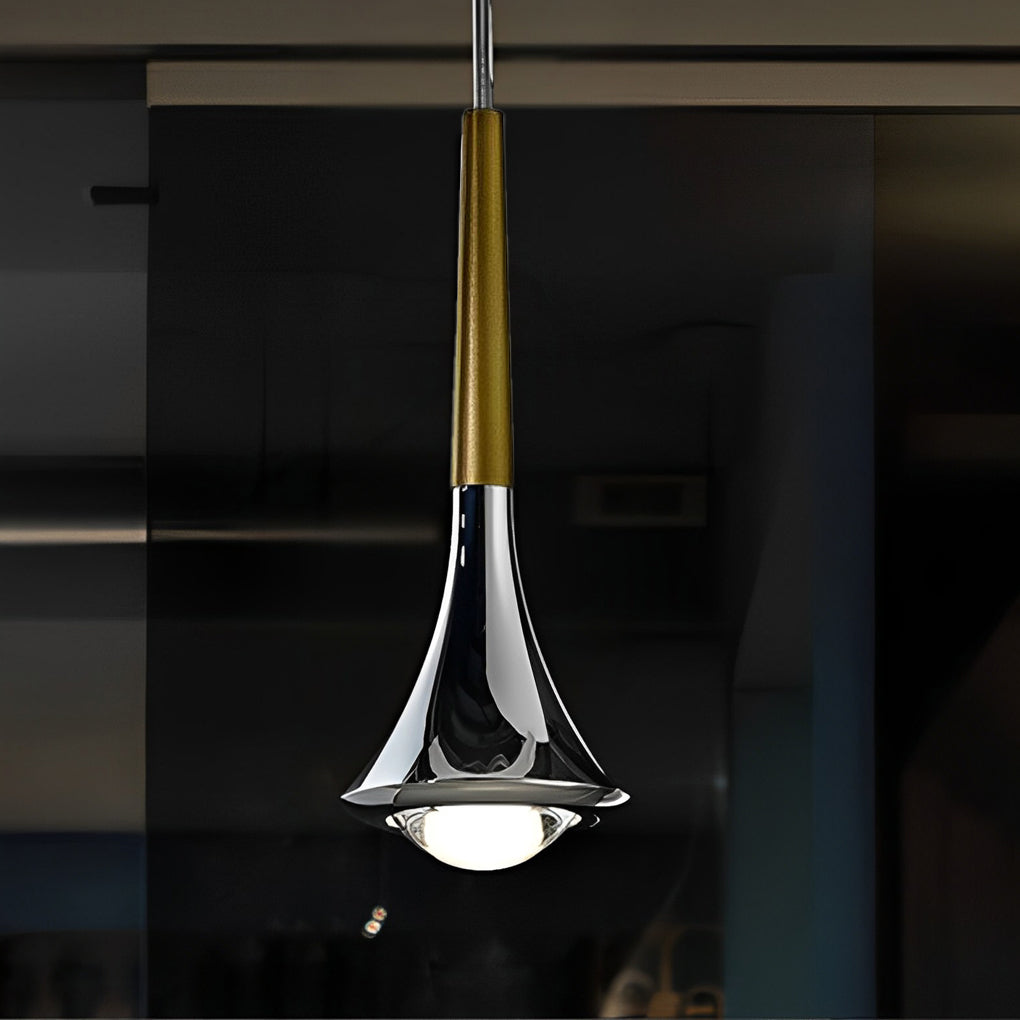 Nowoczesna lampa wisząca LED w kształcie kropli – Regulowany metalowy żyrandol do salonu, sypialni i jadalni | Karnz