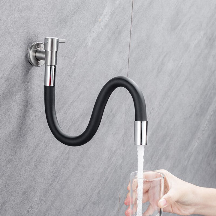 Karnz | Współczesna, ścienna bateria łazienkowa z uchwytami dźwigniowymi ze stali nierdzewnej