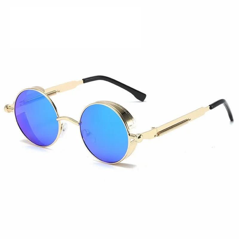 Okrągłe okulary przeciwsłoneczne vintage z ochroną UV400 i retro designem