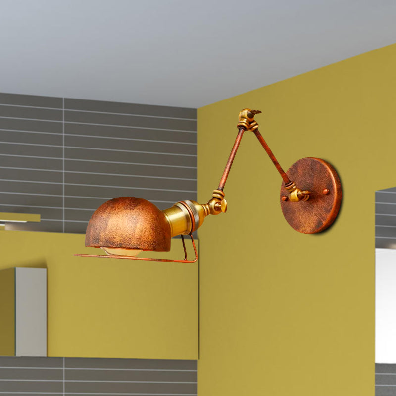 Kinkiet ścienny vintage industrial – lampa żelazna z ruchomym ramieniem, czarny metal