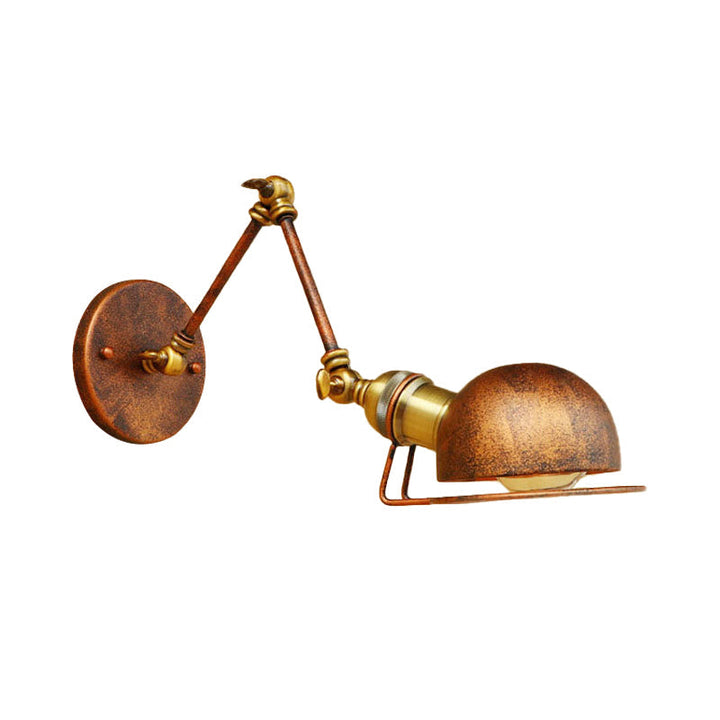 Kinkiet ścienny vintage industrial – lampa żelazna z ruchomym ramieniem, czarny metal