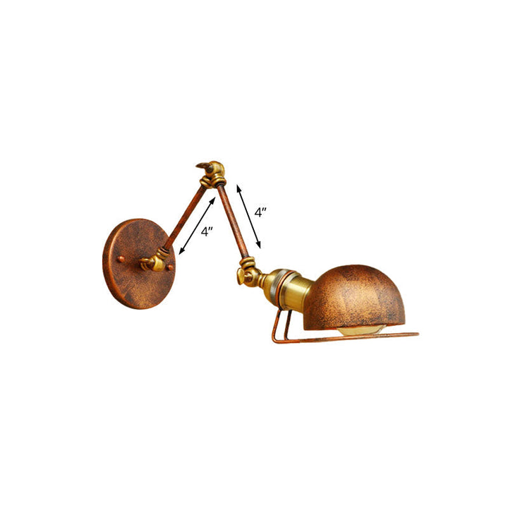Kinkiet ścienny vintage industrial – lampa żelazna z ruchomym ramieniem, czarny metal