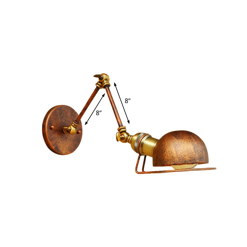 Kinkiet ścienny vintage industrial – lampa żelazna z ruchomym ramieniem, czarny metal
