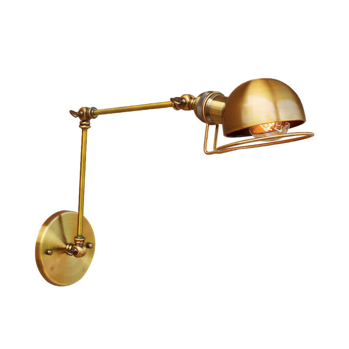 Kinkiet ścienny vintage industrial – lampa żelazna z ruchomym ramieniem, czarny metal