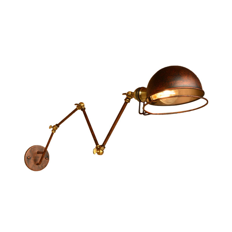 Kinkiet ścienny vintage industrial – lampa żelazna z ruchomym ramieniem, czarny metal