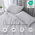 4-częściowy miękki chłodzący zestaw prześcieradeł na łóżko typu queen-size: 14" głębokie kieszenie, luksusowa jakość hotelowa, odporne na kurczenie i blaknięcie, łatwe w pielęgnacji prześcieradła | Karnz