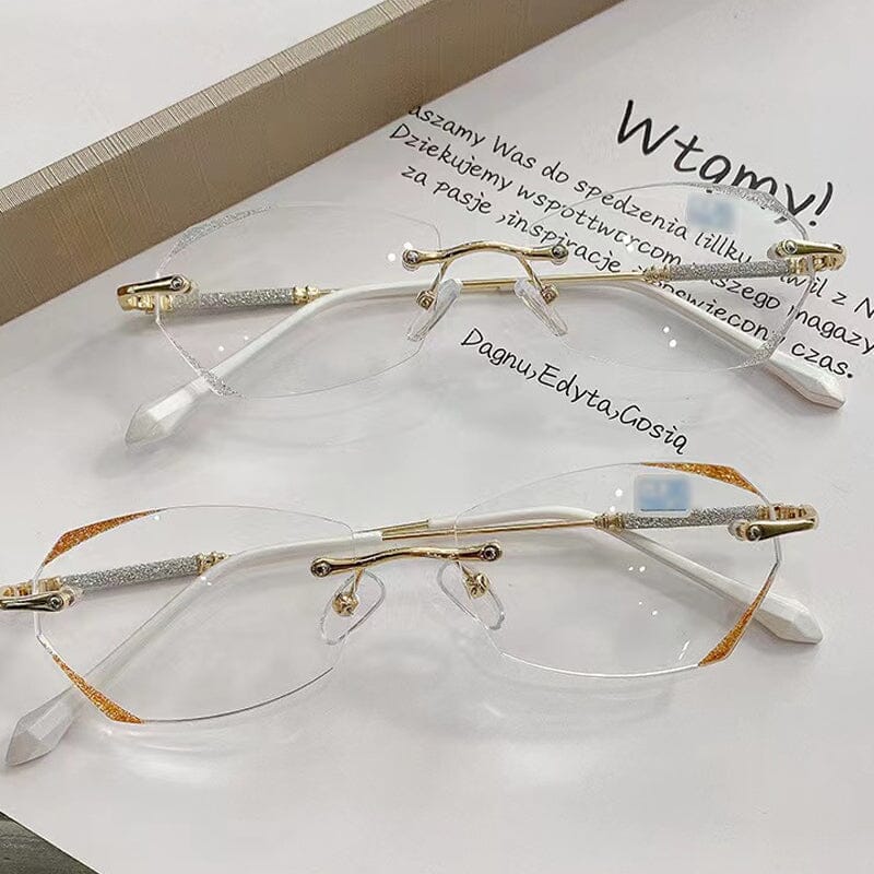 Modne bezramkowe okulary do czytania z filtrem niebieskiego światła
