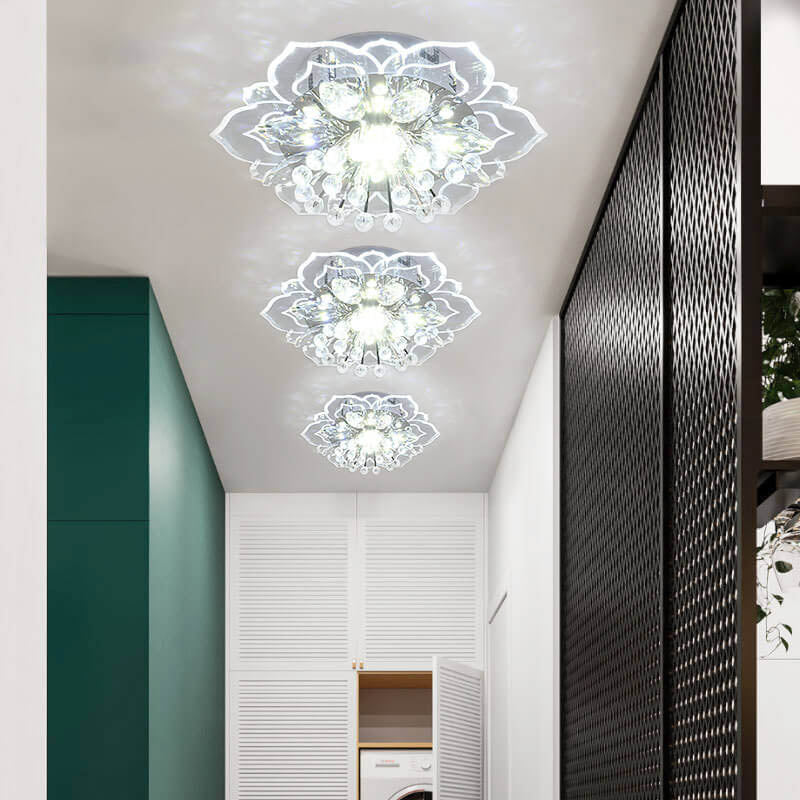 Karnz GlowPetal | LED Kryształowa Lampa sufitowa | Kształt kwiatu, RGB Zmiana koloru &amp; energooszczędna