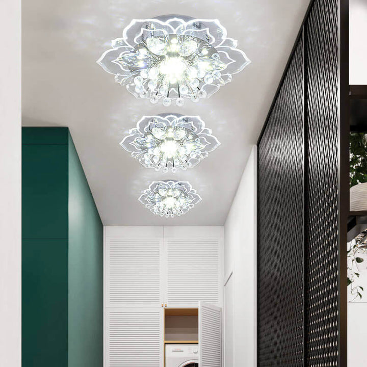 Karnz GlowPetal | LED Kryształowa Lampa sufitowa | Kształt kwiatu, RGB Zmiana koloru &amp; energooszczędna