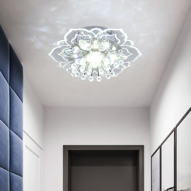 Karnz GlowPetal | LED Kryształowa Lampa sufitowa | Kształt kwiatu, RGB Zmiana koloru &amp; energooszczędna