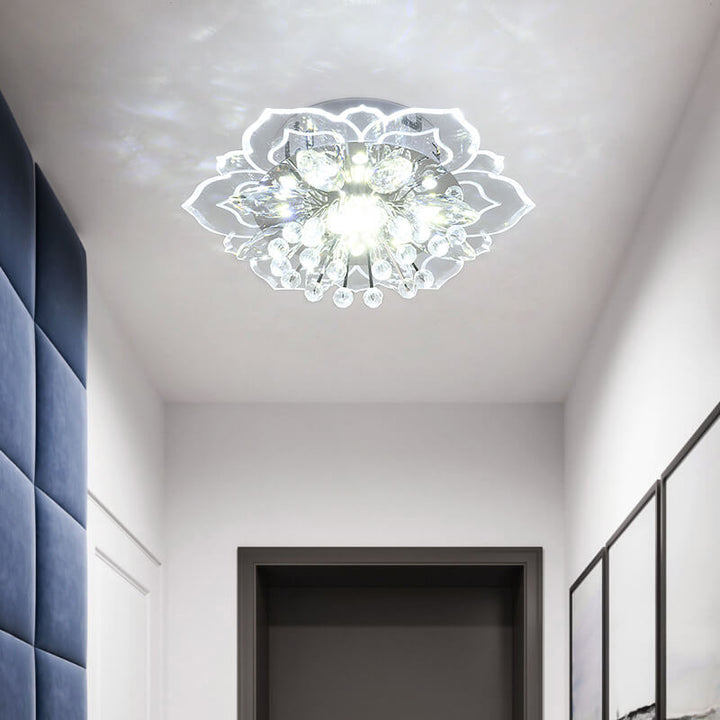 Karnz GlowPetal | LED Kryształowa Lampa sufitowa | Kształt kwiatu, RGB Zmiana koloru &amp; energooszczędna