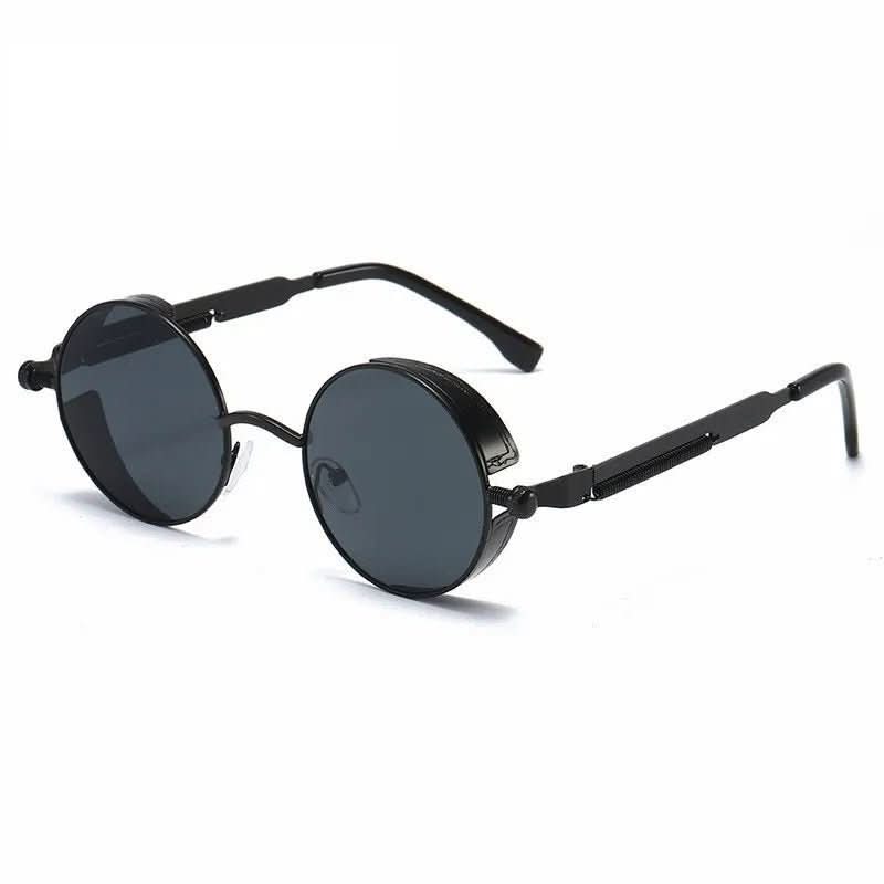 Okrągłe okulary przeciwsłoneczne vintage z ochroną UV400 i retro designem