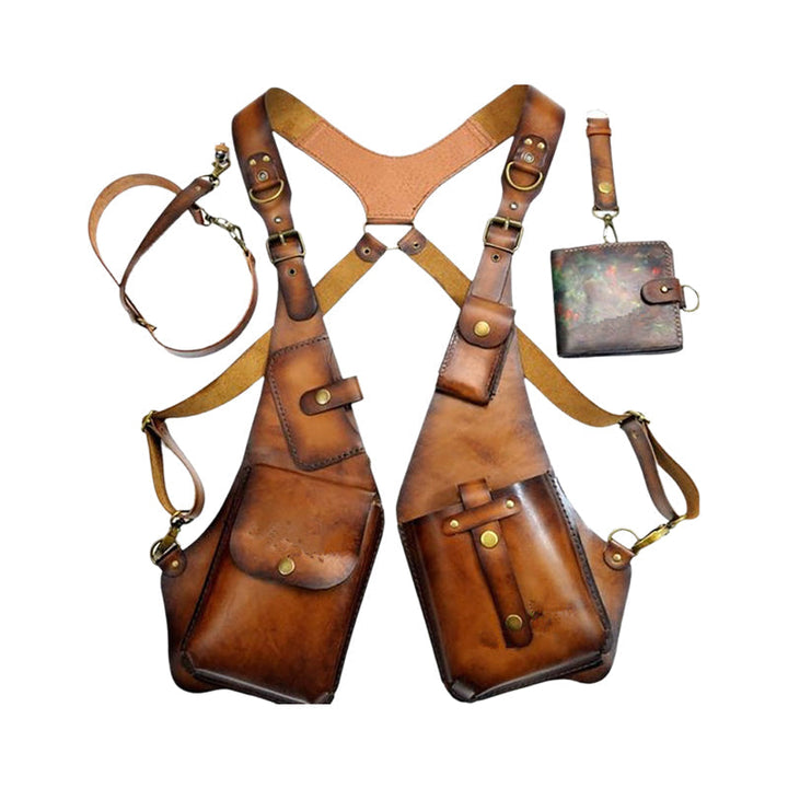 Średniowieczna torba w stylu steampunk z paskiem na ramię