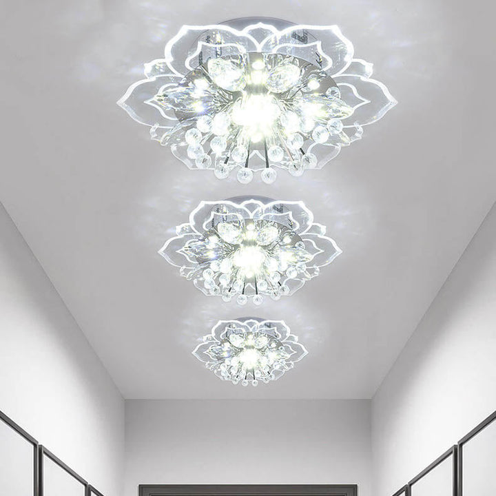 Karnz GlowPetal | LED Kryształowa Lampa sufitowa | Kształt kwiatu, RGB Zmiana koloru &amp; energooszczędna