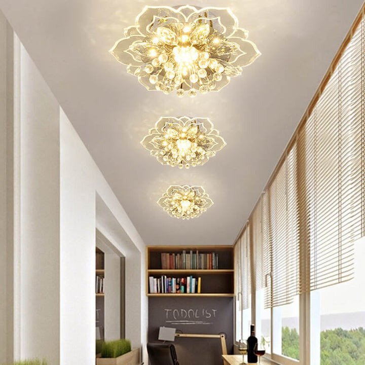 Karnz GlowPetal | LED Kryształowa Lampa sufitowa | Kształt kwiatu, RGB Zmiana koloru &amp; energooszczędna