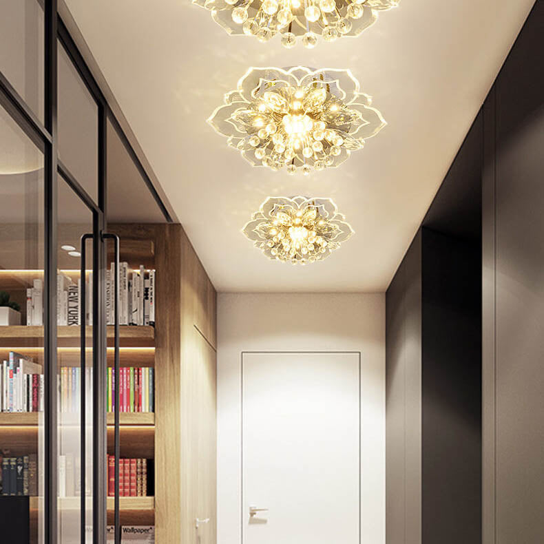 Karnz GlowPetal | LED Kryształowa Lampa sufitowa | Kształt kwiatu, RGB Zmiana koloru &amp; energooszczędna