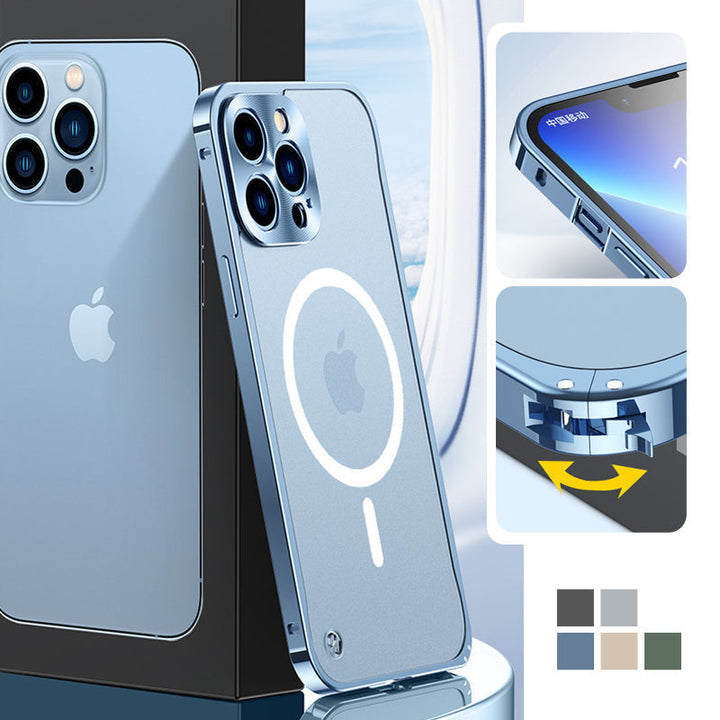 Magnetyczna obudowa ładująca z metalową ramą do iPhone&