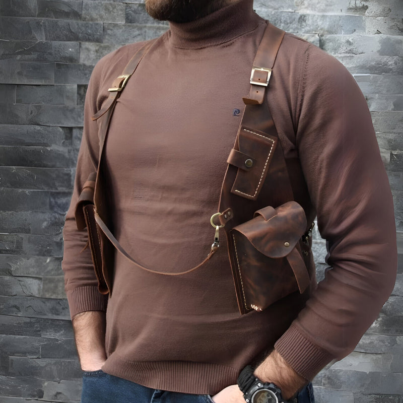 Średniowieczna torba w stylu steampunk z paskiem na ramię