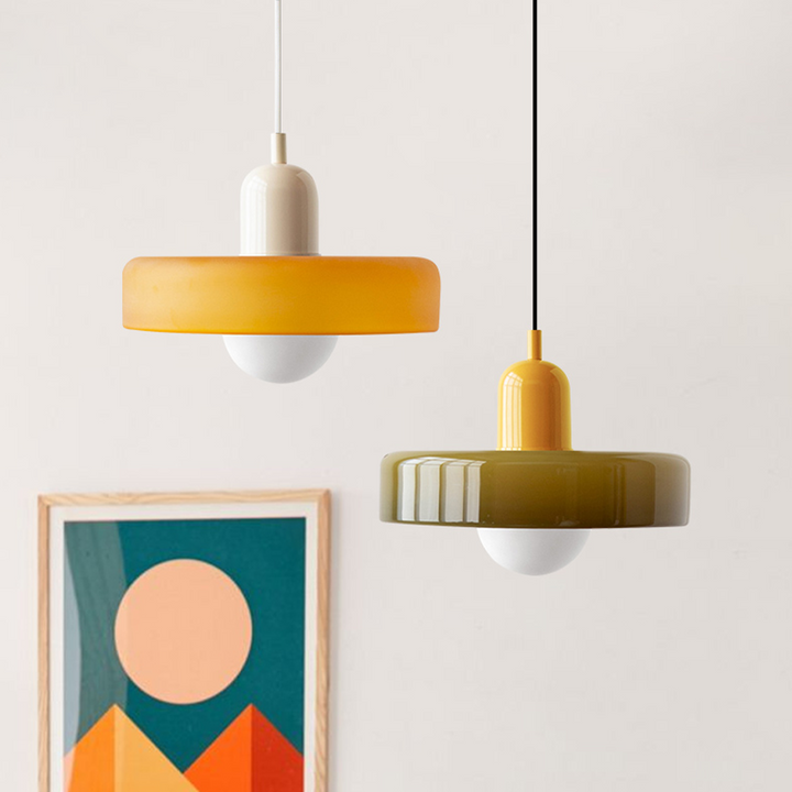 Kolorowa lampa wisząca w stylu Bauhaus - StiloGlas | Karnz