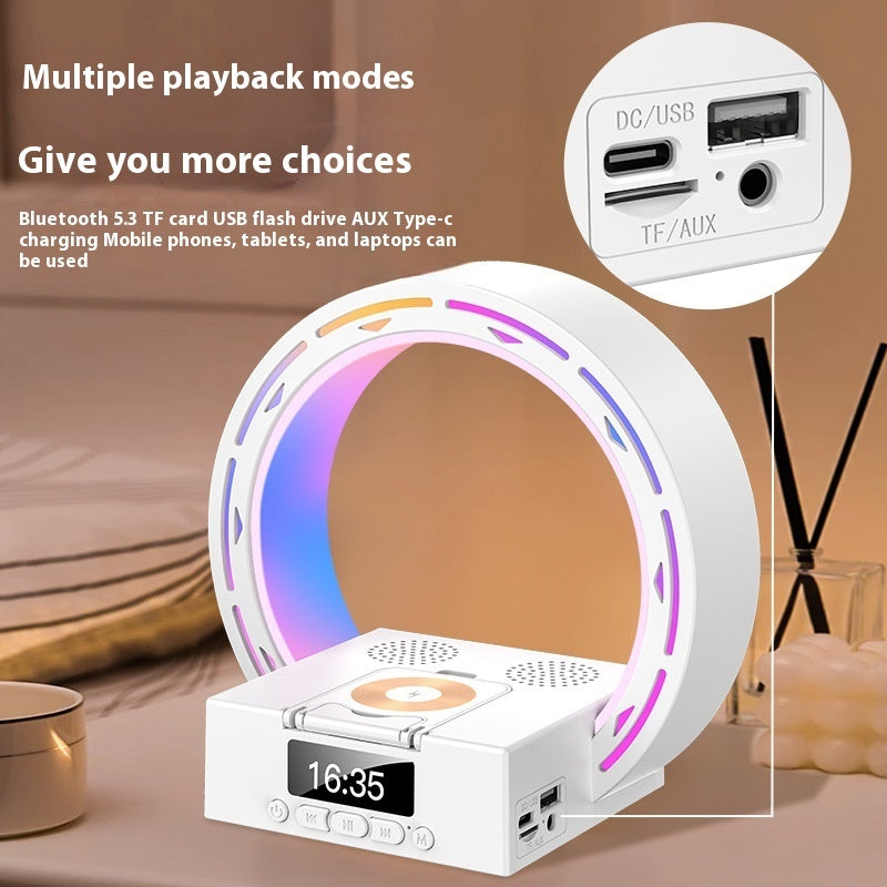 4-w-1 Głośnik Bluetooth z lampą, ładowarką i budzikiem