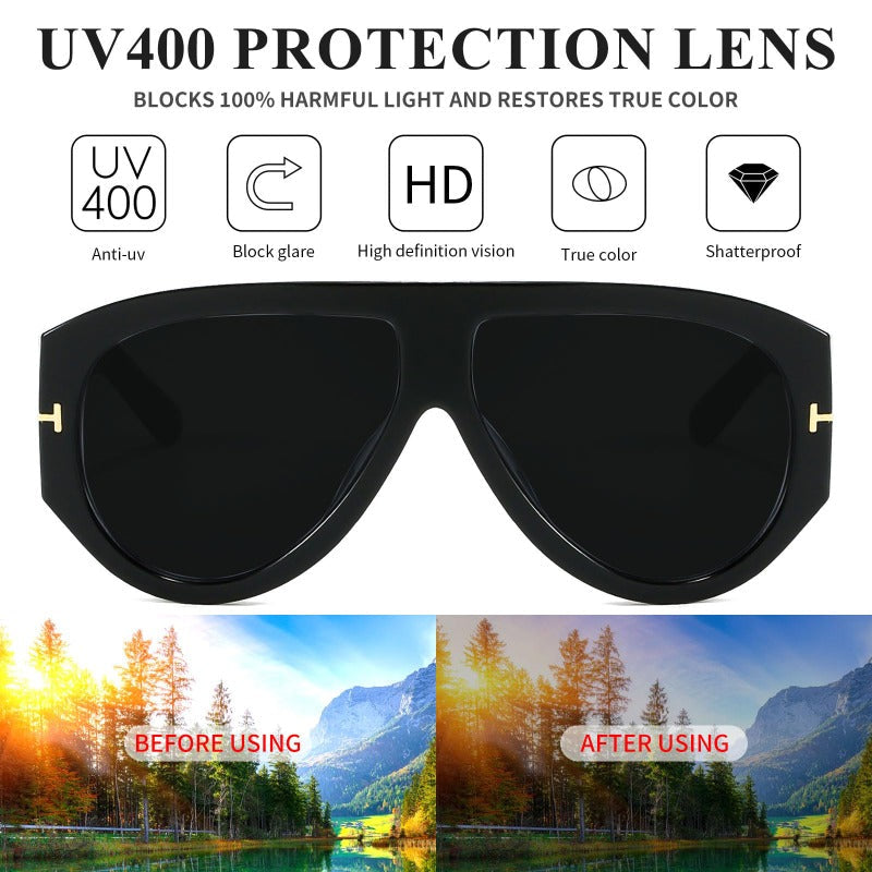 Oversized okulary przeciwsłoneczne UV400 Karnz