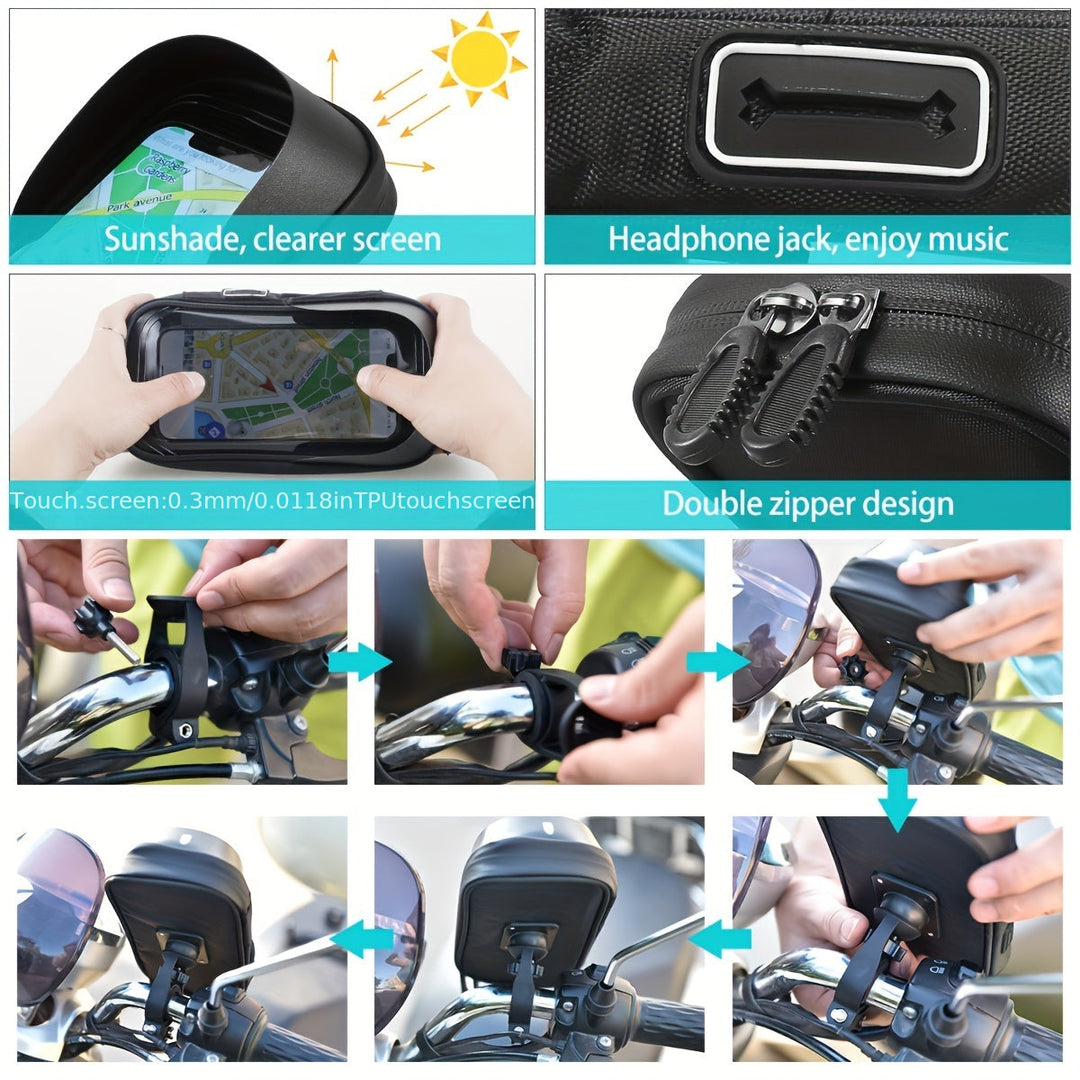 Wodoodporny uchwyt na telefon do roweru i motocykla – obrót 360° i odpowiedni dla telefonów 4,5–6,4 cala | Karnz