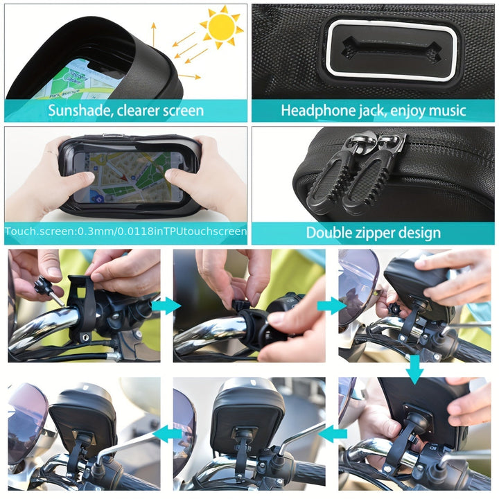 Wodoodporna uchwyt na telefon do roweru i motocykla – obrót 360° i odpowiedni dla telefonów 4,5–6,4 cala