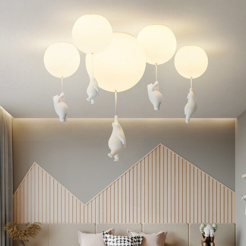 SkyDream Lampa sufitowa dla dzieci z niedźwiedziem i balonem - Zabawny design i energooszczędne oświetlenie LED | Karnz