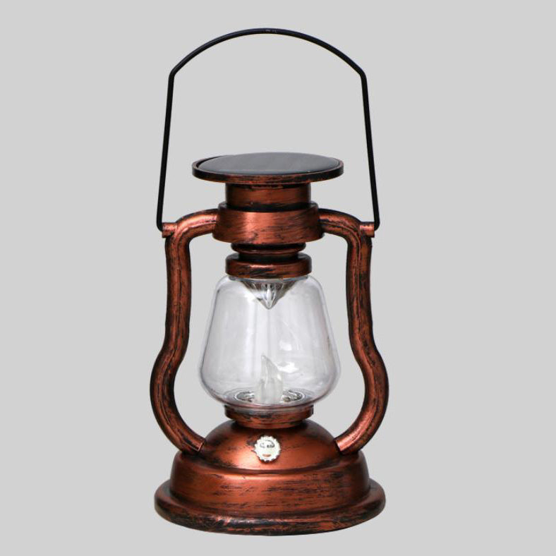 Lampka Solarna Retro Kerosinowa Lampka Konna LED Zewnętrzna Ogród Patio Dekoracja Przenośna Płomień Świeczka | Karnz