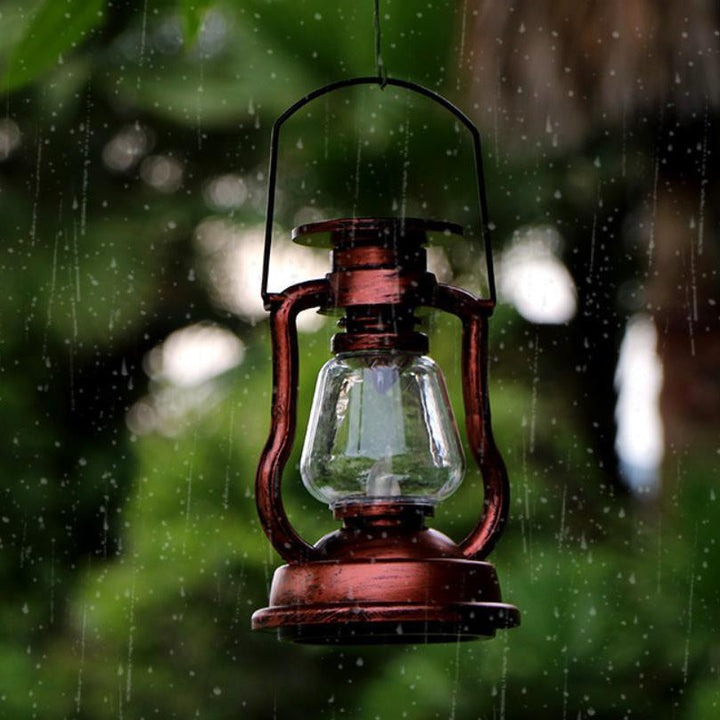 Lampka Solarna Retro Kerosinowa Lampka Konna LED Zewnętrzna Ogród Patio Dekoracja Przenośna Płomień Świeczka | Karnz