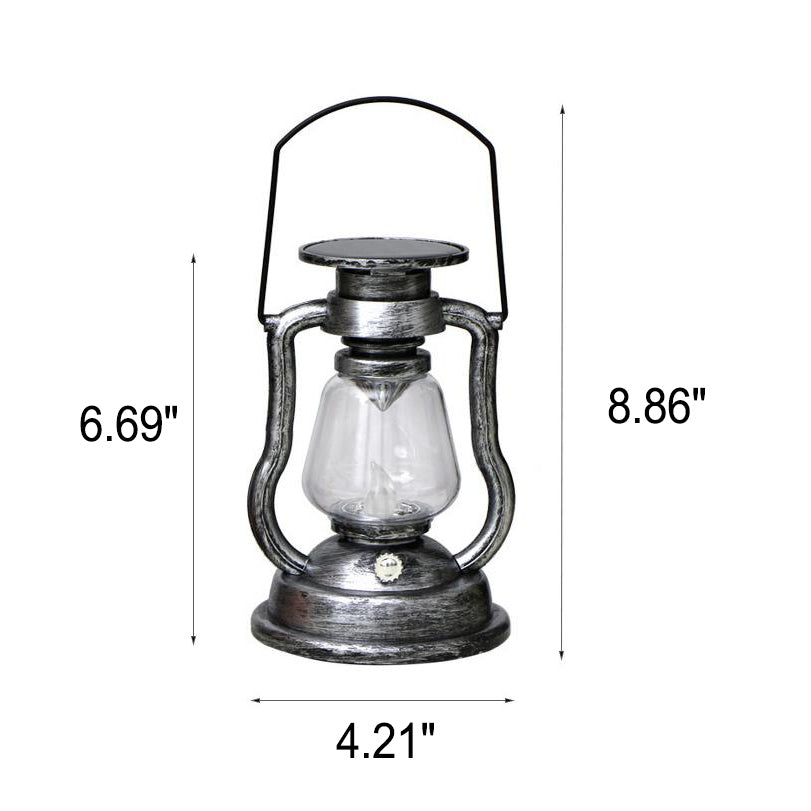 Lampka Solarna Retro Kerosinowa Lampka Konna LED Zewnętrzna Ogród Patio Dekoracja Przenośna Płomień Świeczka | Karnz