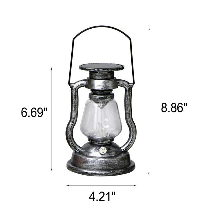 Lampka Solarna Retro Kerosinowa Lampka Konna LED Zewnętrzna Ogród Patio Dekoracja Przenośna Płomień Świeczka | Karnz