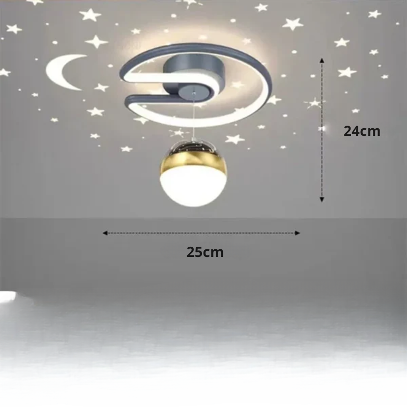 Lampa sufitowa LED z efektem gwiaździstego nieba – Nowoczesny design żyrandola do pokoju dziecięcego i salonu | Karnz