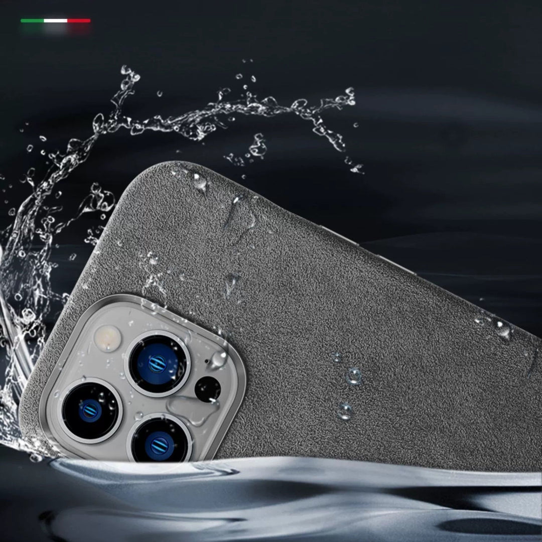Włoskie etui Alcantara z magnesem na iPhone&