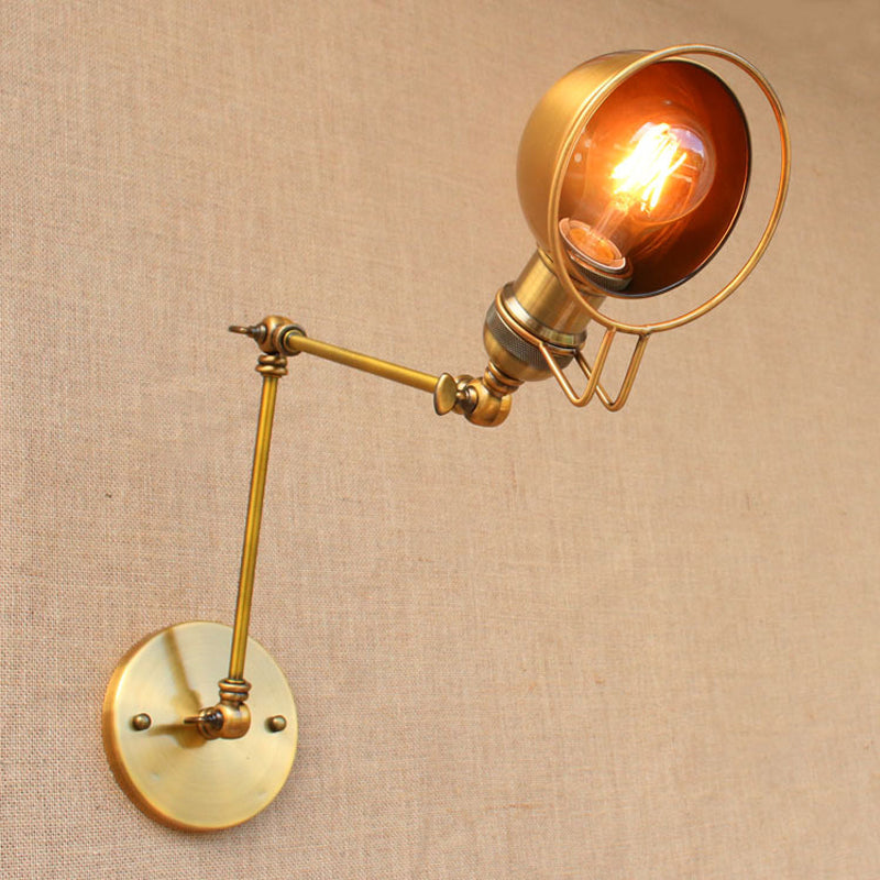 Kinkiet ścienny vintage industrial – lampa żelazna z ruchomym ramieniem, czarny metal