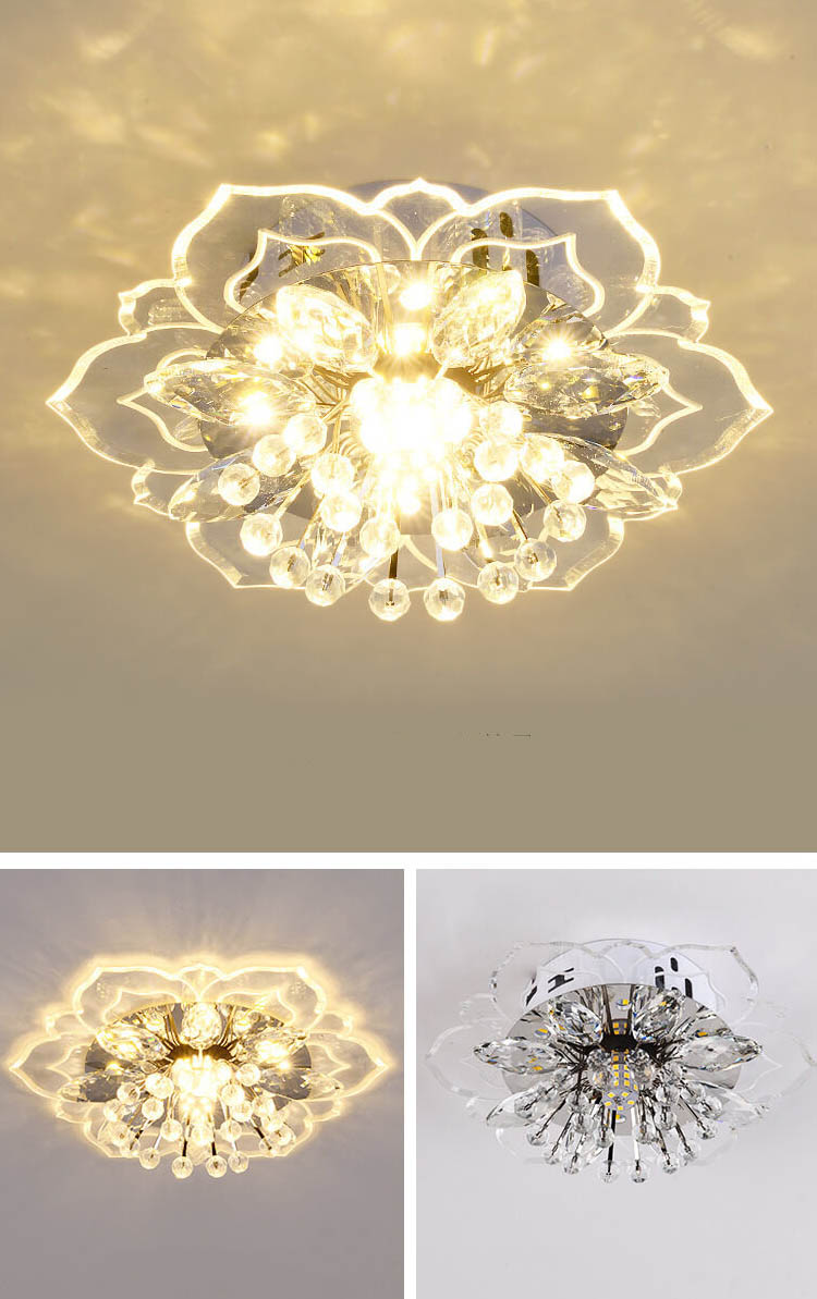 Karnz GlowPetal | LED Kryształowa Lampa sufitowa | Kształt kwiatu, RGB Zmiana koloru &amp; energooszczędna
