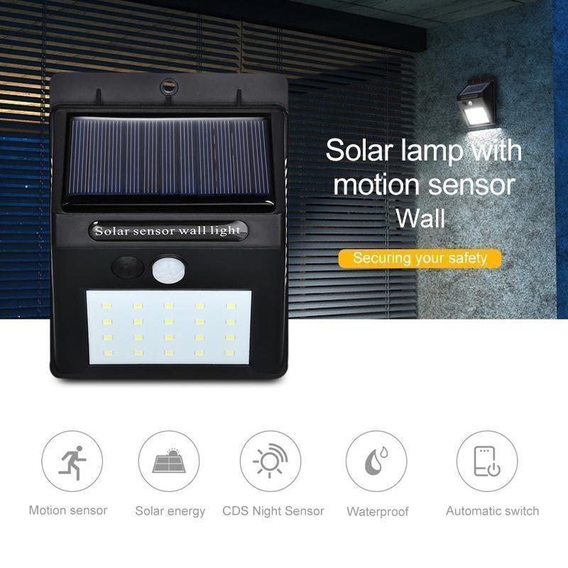 Sandsberg | Solarna lampa LED na ścianę | Czujnik ruchu, Extra jasna
