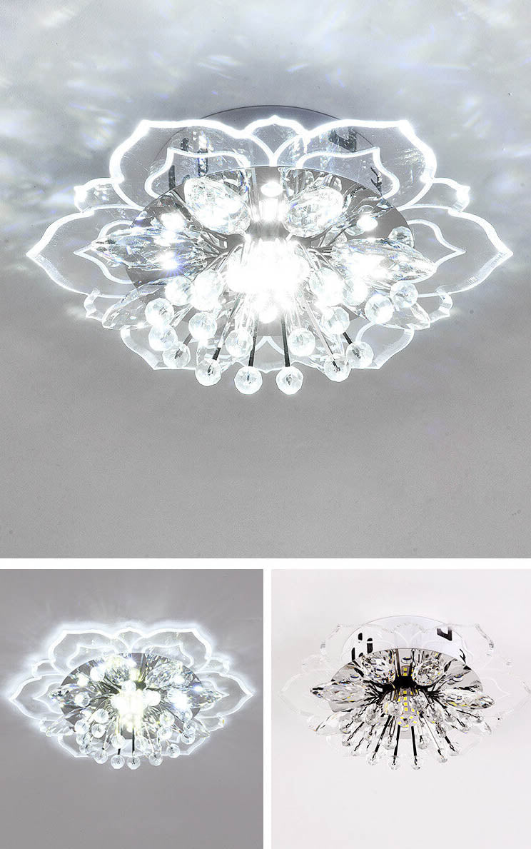 Karnz GlowPetal | LED Kryształowa Lampa sufitowa | Kształt kwiatu, RGB Zmiana koloru &amp; energooszczędna