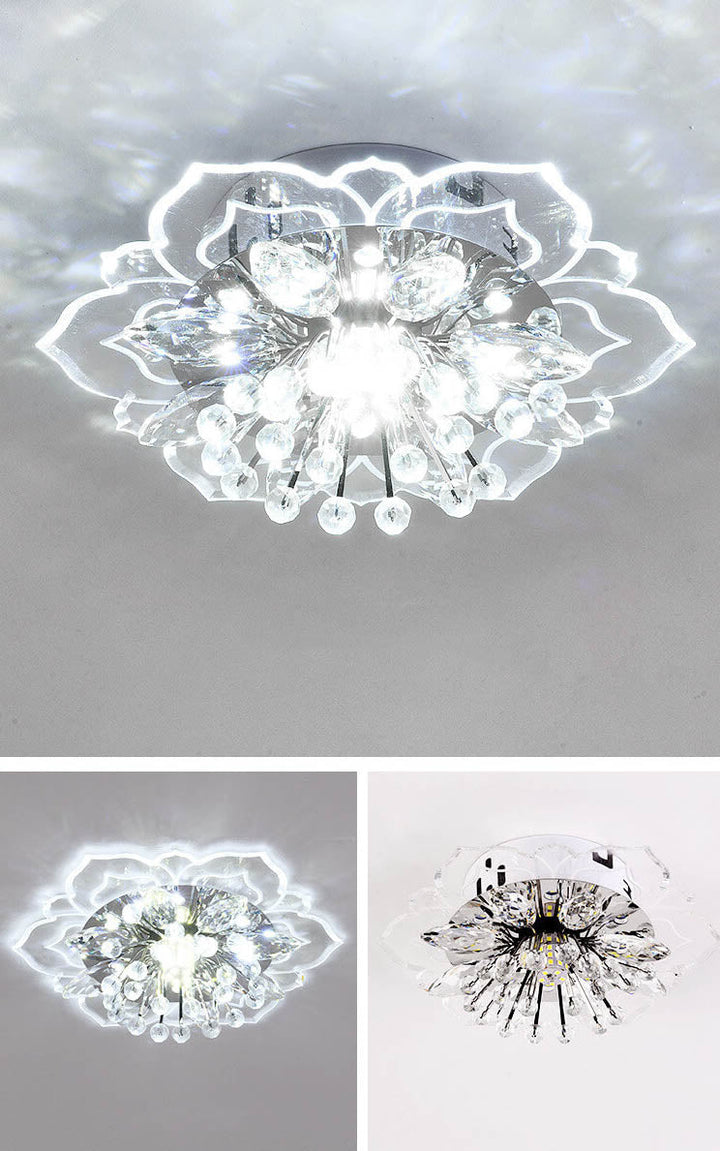 Karnz GlowPetal | LED Kryształowa Lampa sufitowa | Kształt kwiatu, RGB Zmiana koloru &amp; energooszczędna