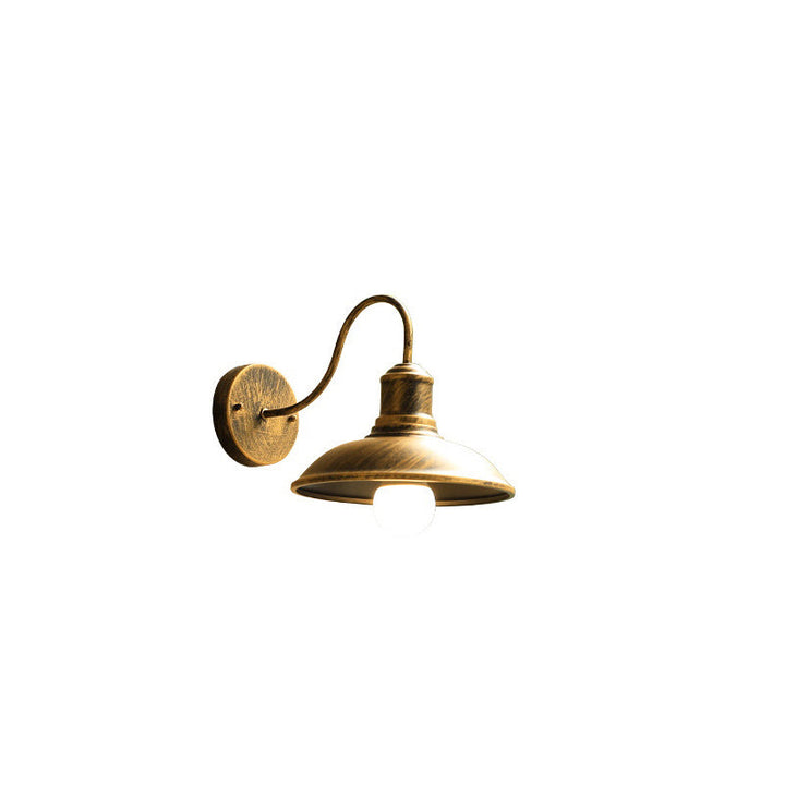 Retro Loft Dome Żelazo Na Zewnątrz Wodoodporna Lampa Ścienna Szkło Łukowe 1-Światło | Karnz