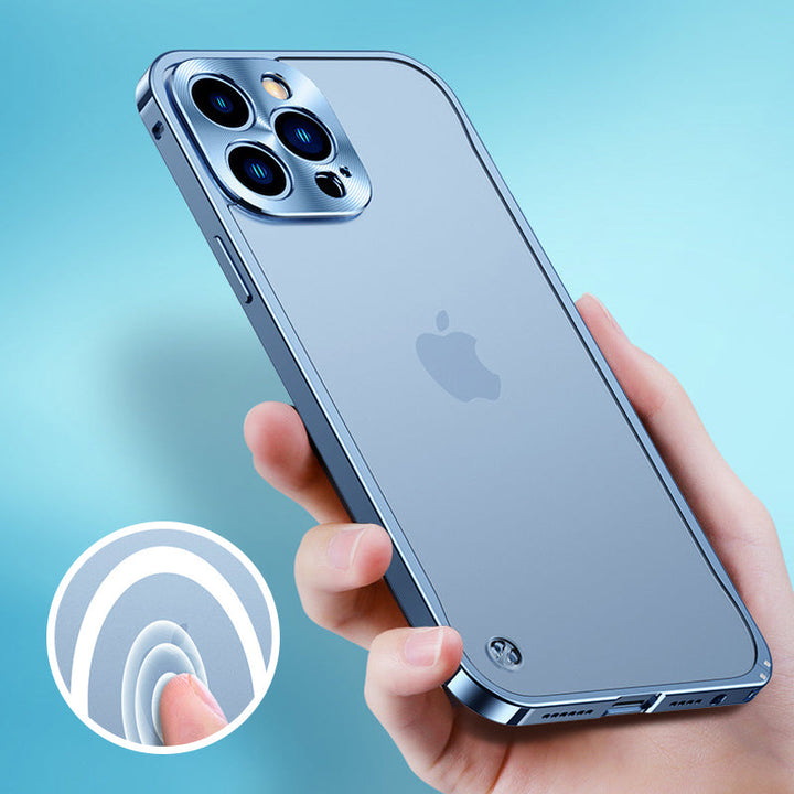 Magnetyczna obudowa ładująca z metalową ramą do iPhone&